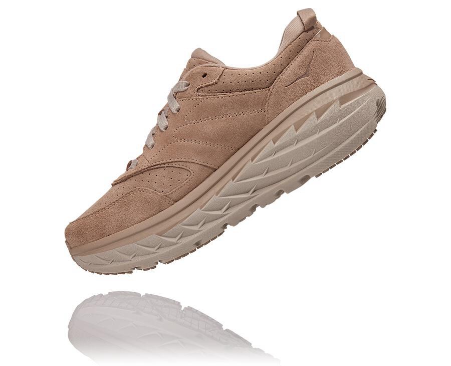 Hoka Australia One One Bondi L Suede - Womens Walking Shoes Grey - ANGYZ-6248